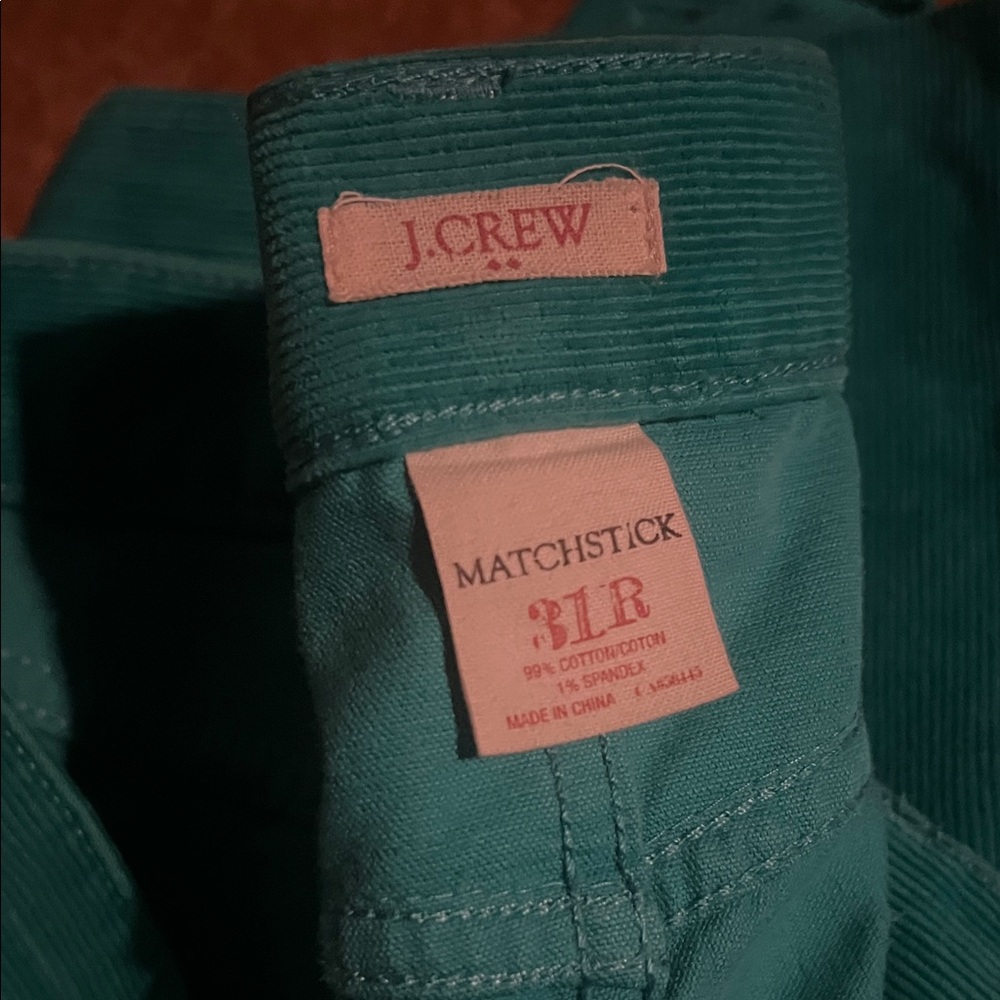 J.Crew Turquoise Matchstick Pants